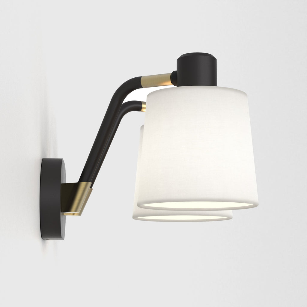 1441002 Edward Twin Wall Light Matt Black