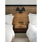 1441002 Edward Twin Wall Light Matt Black