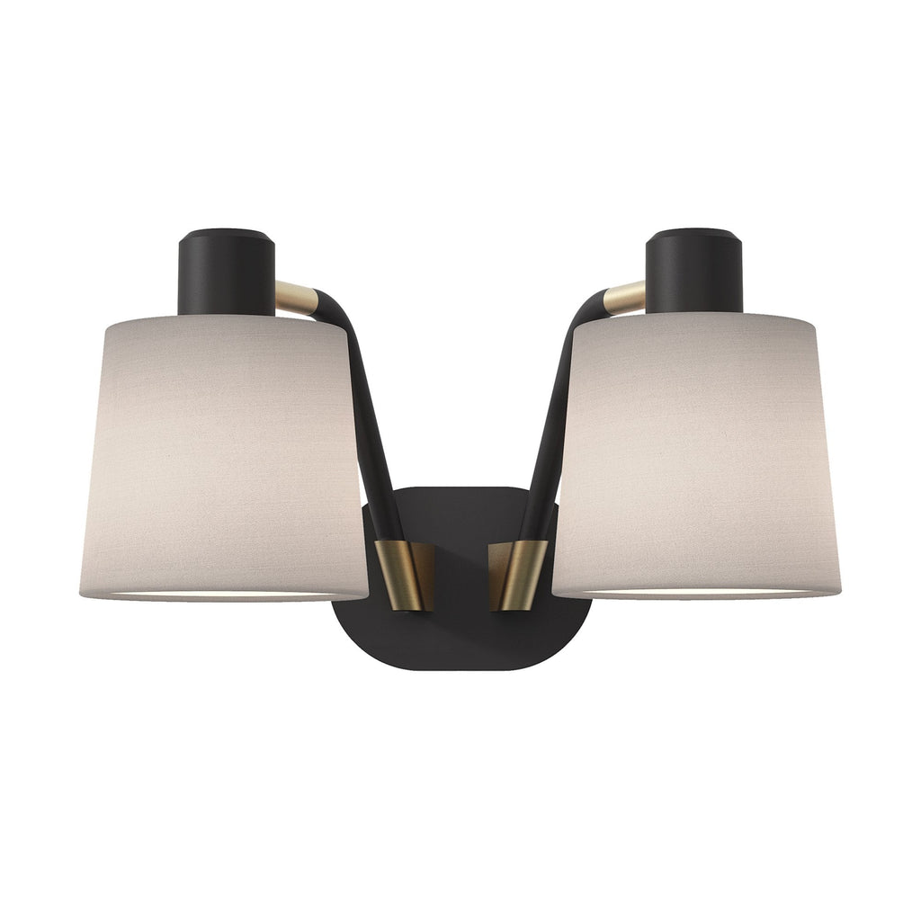 1441002 Edward Twin Wall Light Matt Black