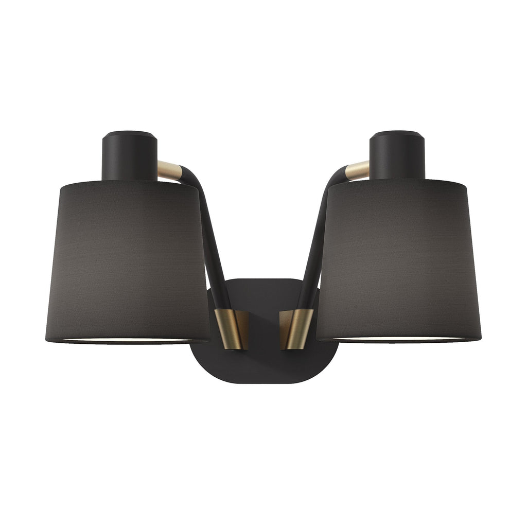 1441002 Edward Twin Wall Light Matt Black