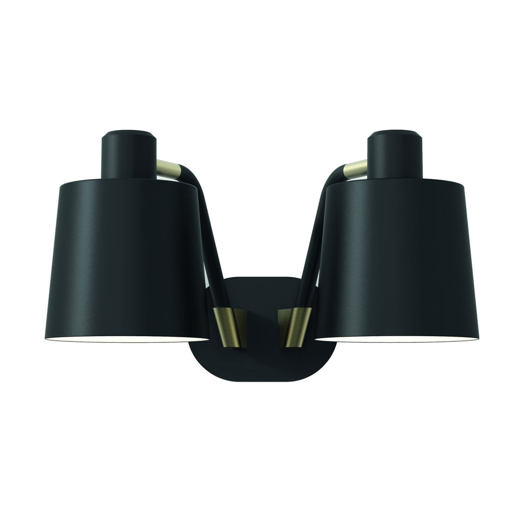 1441002 Edward Twin Wall Light Matt Black