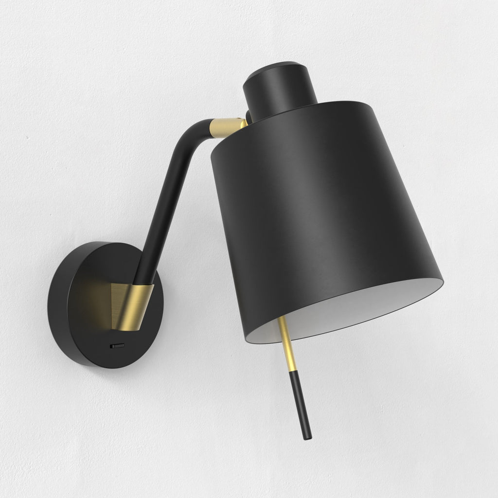 1441013 Edward Switched Wall Light Matt Black