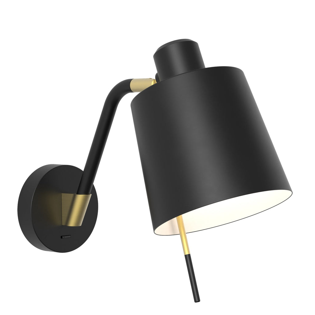 1441013 Edward Switched Wall Light Matt Black