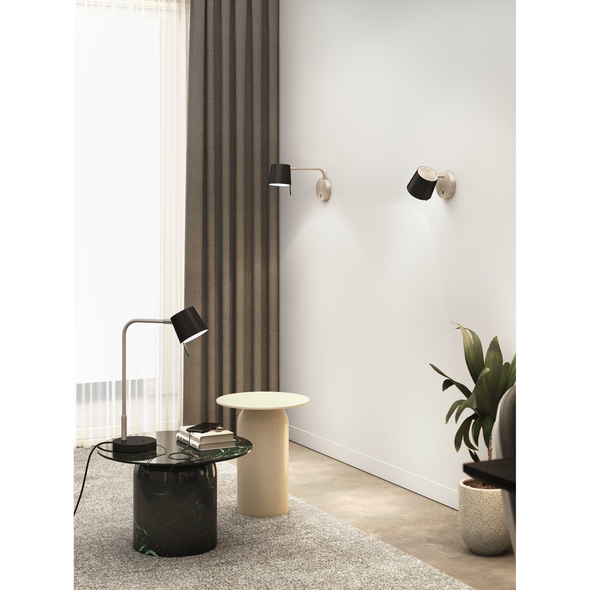 1444002 Miura LED Wall Light Matt Nickel