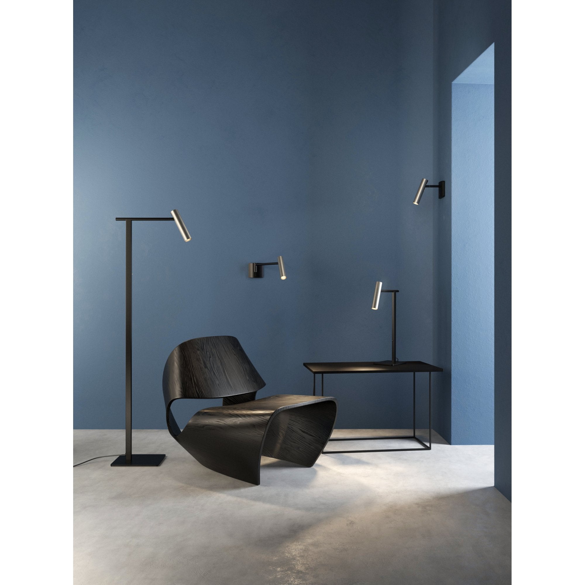 1457001 Leda Floor Light Matt Black