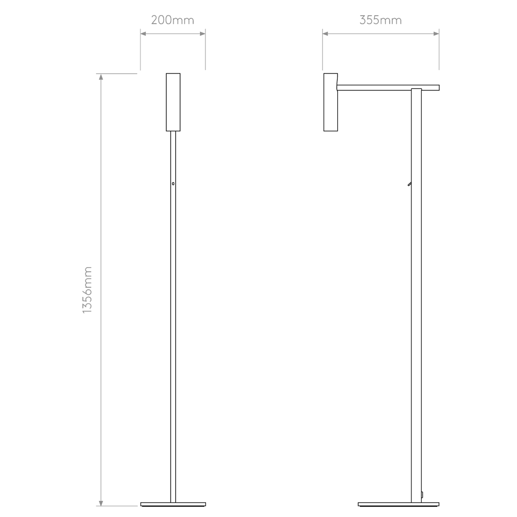 1457001 Leda Floor Light Matt Black