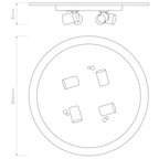 1462003 Ceiling Base 460 4 Light Ceiling Light Matt White