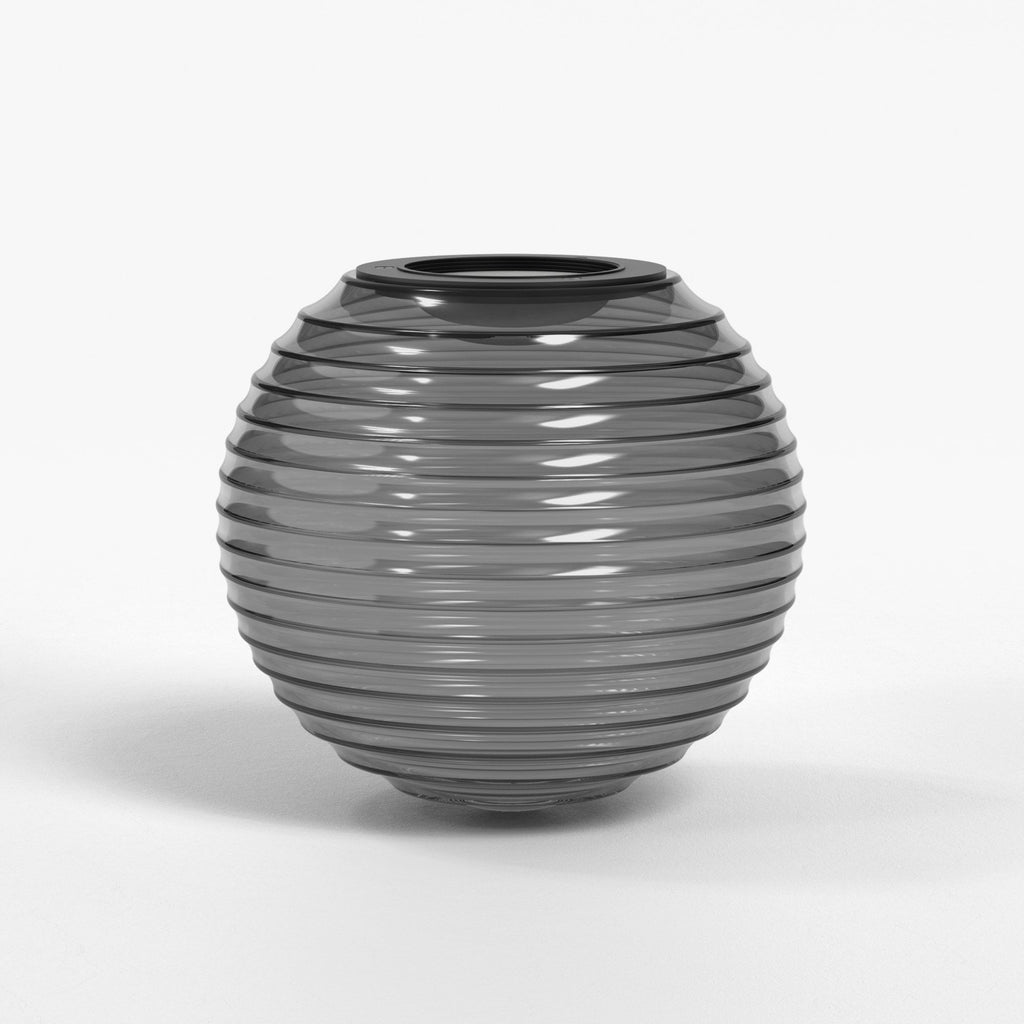 5039002 Nara Globe Ribbed Glass Shade Smoke