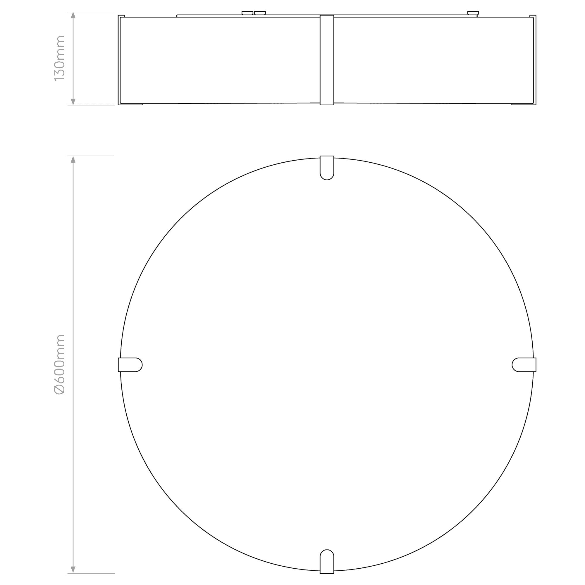 5042003 Elba Round 600 Shade White