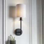 101660 Sancerre Wall Light Black & White Shade