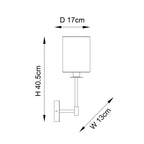 101660 Sancerre Wall Light Black & White Shade