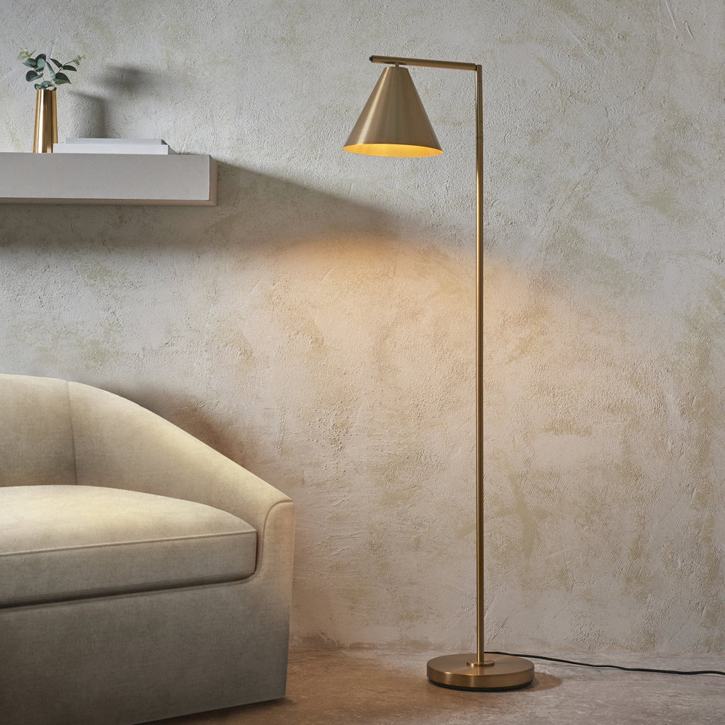 102369 Cape Task Floor Lamp Antique Brass