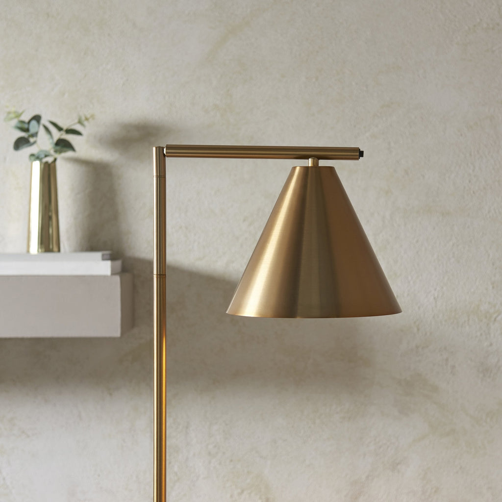 102369 Cape Task Floor Lamp Antique Brass