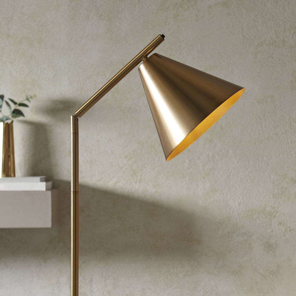 102369 Cape Task Floor Lamp Antique Brass