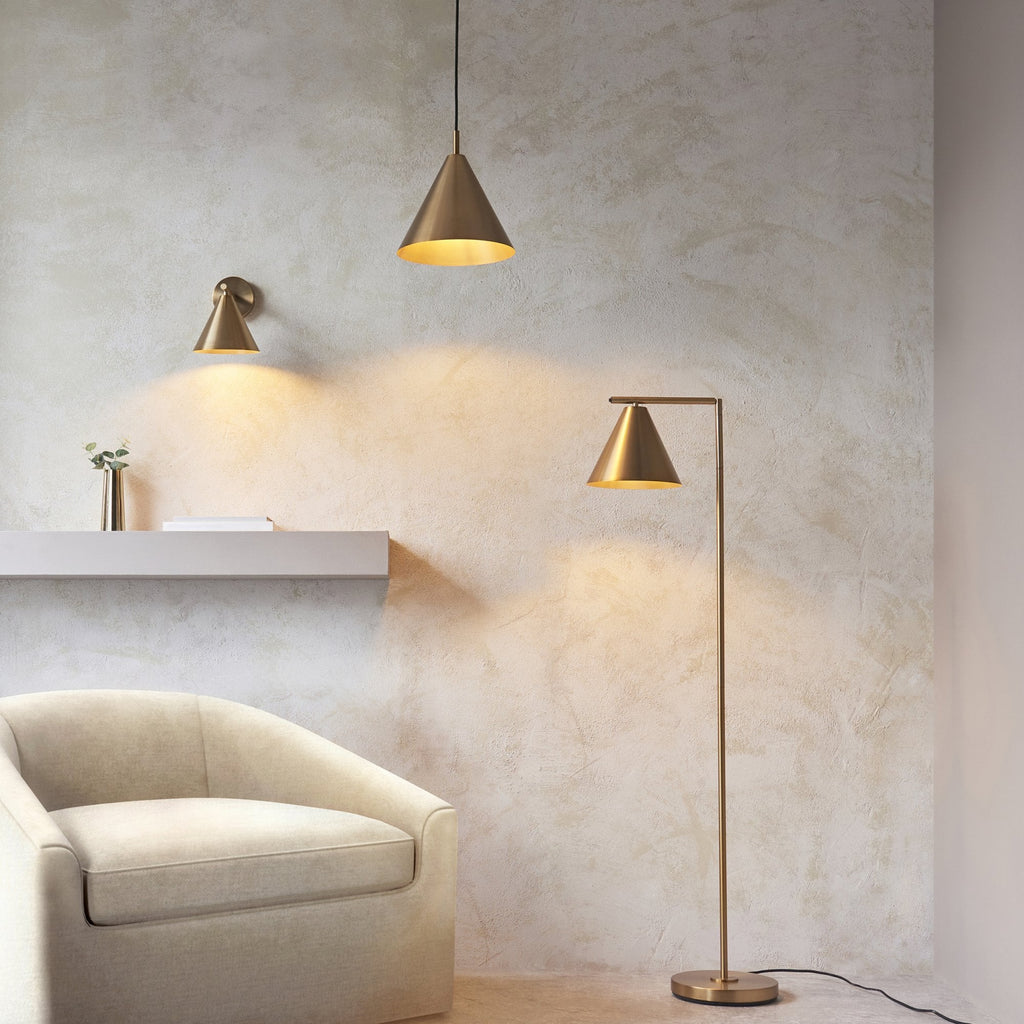 102369 Cape Task Floor Lamp Antique Brass