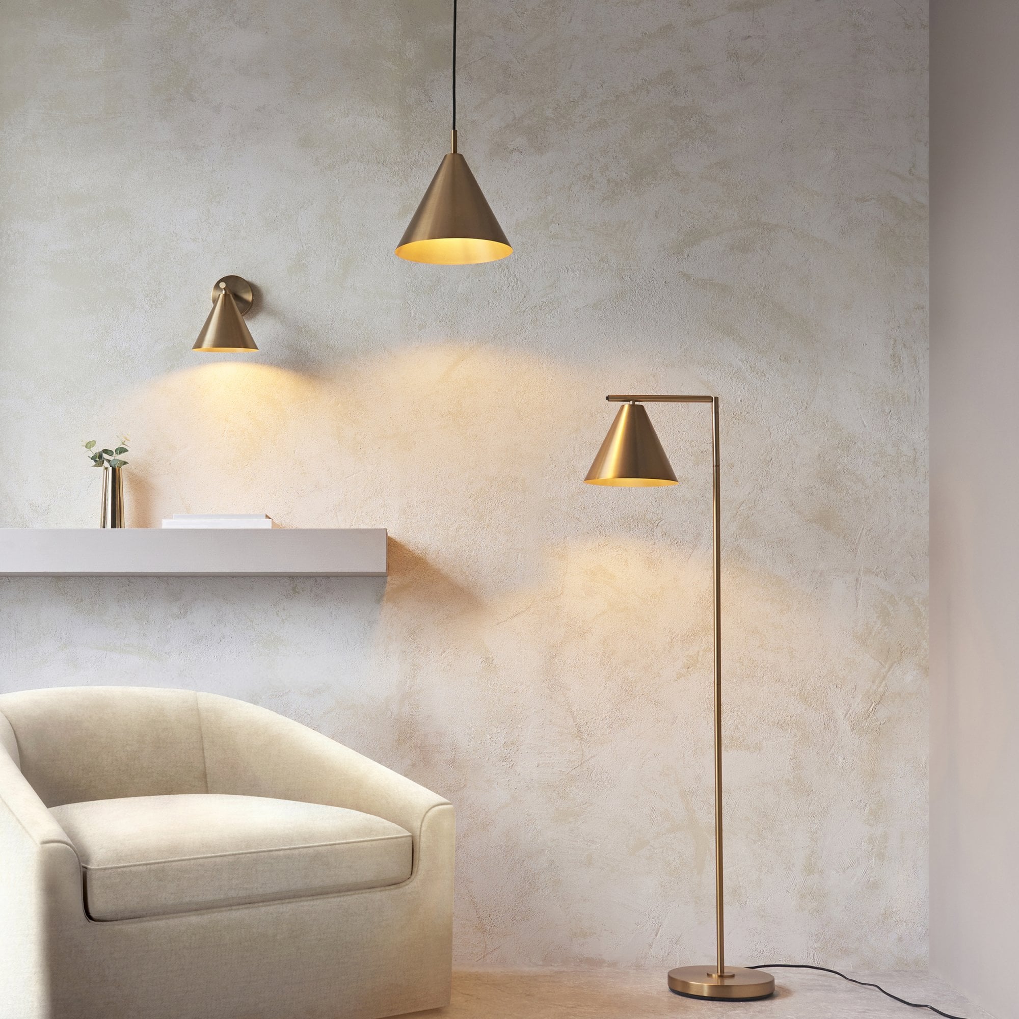 102369 Cape Task Floor Lamp Antique Brass