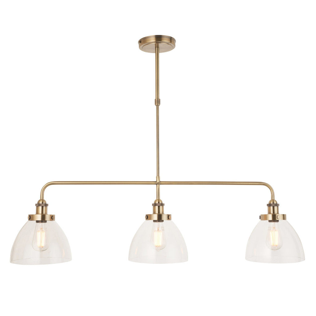 103014 Hansen 3 Light Linear Pendant Antique Brass