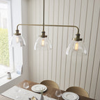 103014 Hansen 3 Light Linear Pendant Antique Brass