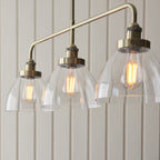 103014 Hansen 3 Light Linear Pendant Antique Brass