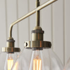 103014 Hansen 3 Light Linear Pendant Antique Brass