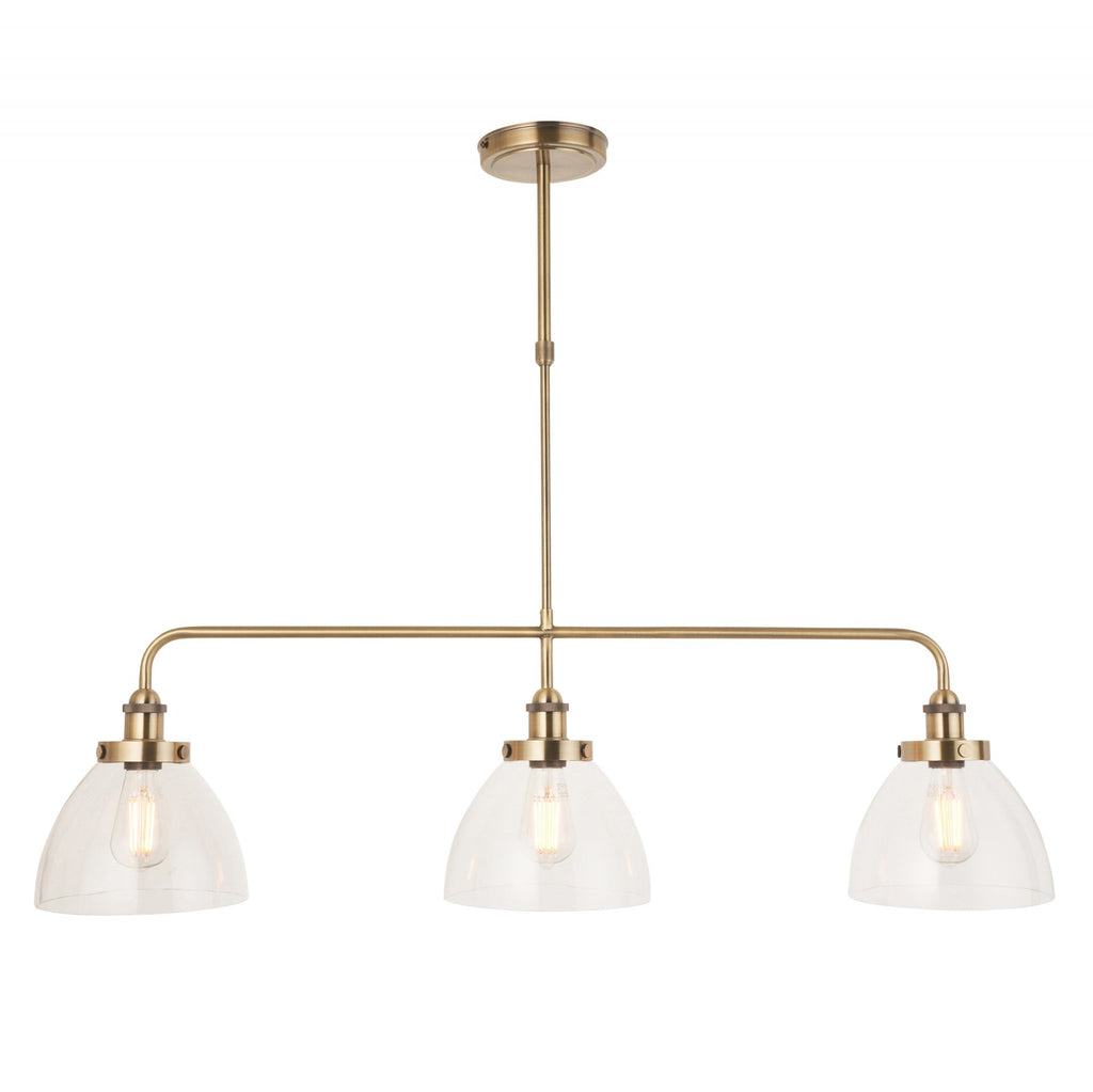 103014 Hansen 3 Light Linear Pendant Antique Brass
