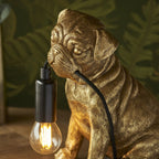 107324 Pug Puppy Table Lamp Gold & Black