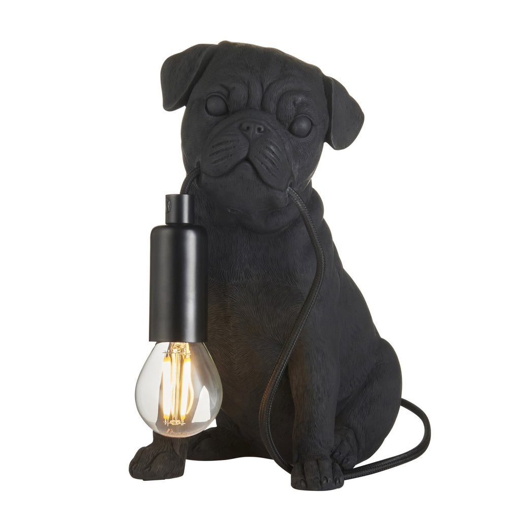 107325 Pug Puppy Table Lamp Black