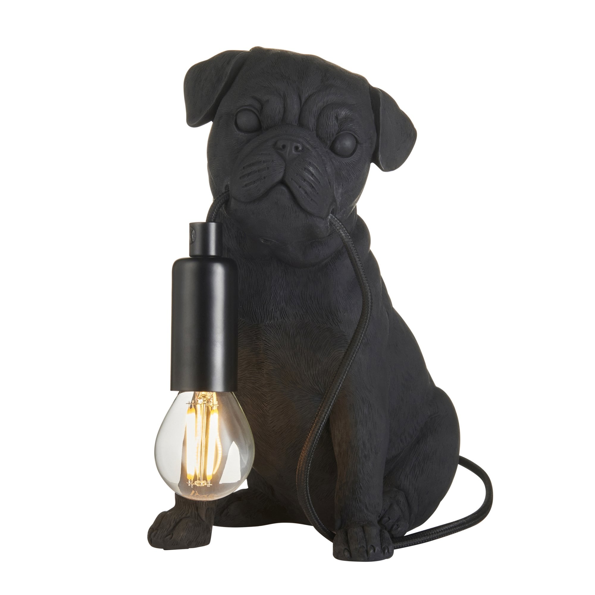107325 Pug Puppy Table Lamp Black