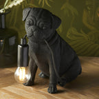 107325 Pug Puppy Table Lamp Black
