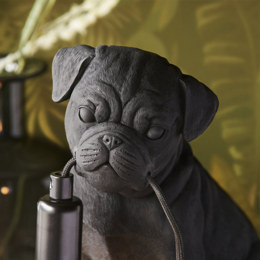 107325 Pug Puppy Table Lamp Black
