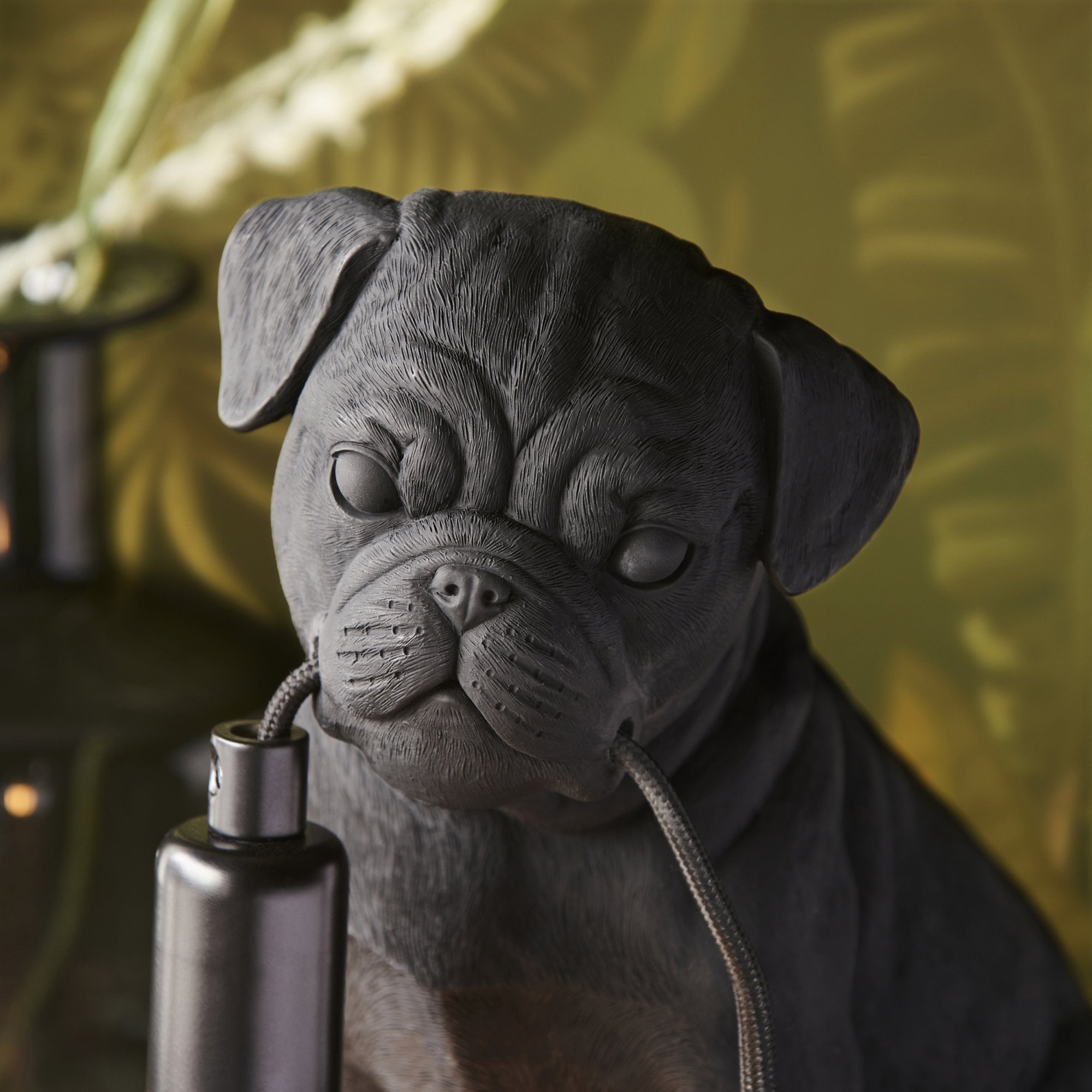 107325 Pug Puppy Table Lamp Black