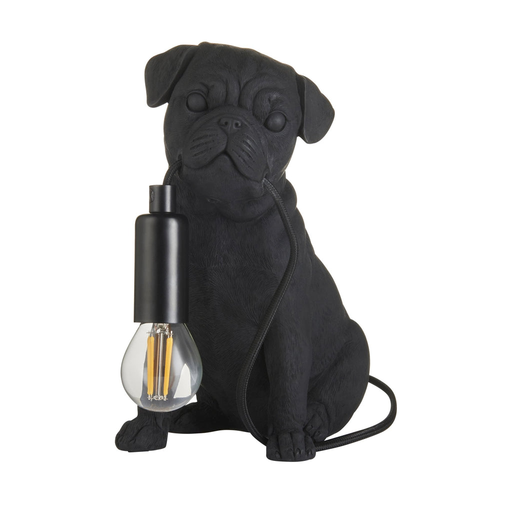 107325 Pug Puppy Table Lamp Black