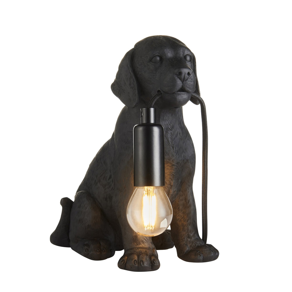 107365 Labrador Puppy Table Lamp Black