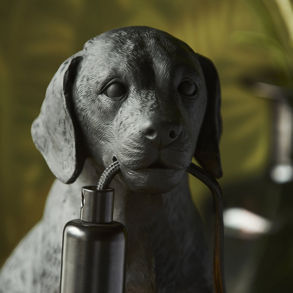 107365 Labrador Puppy Table Lamp Black