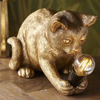 107389 Kitten Table Lamp Gold & Black