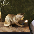 107389 Kitten Table Lamp Gold & Black