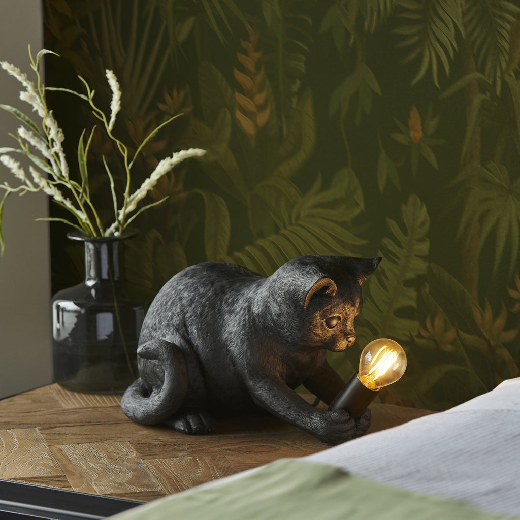 107390 Kitten Table Lamp Black