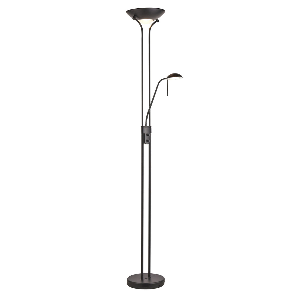 107738 Rome Mother & Child Task Floor Lamp Black & Opal