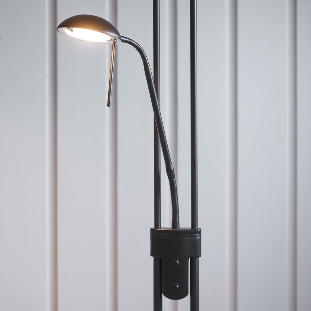 107738 Rome Mother & Child Task Floor Lamp Black & Opal