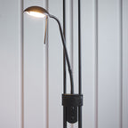 107738 Rome Mother & Child Task Floor Lamp Black & Opal