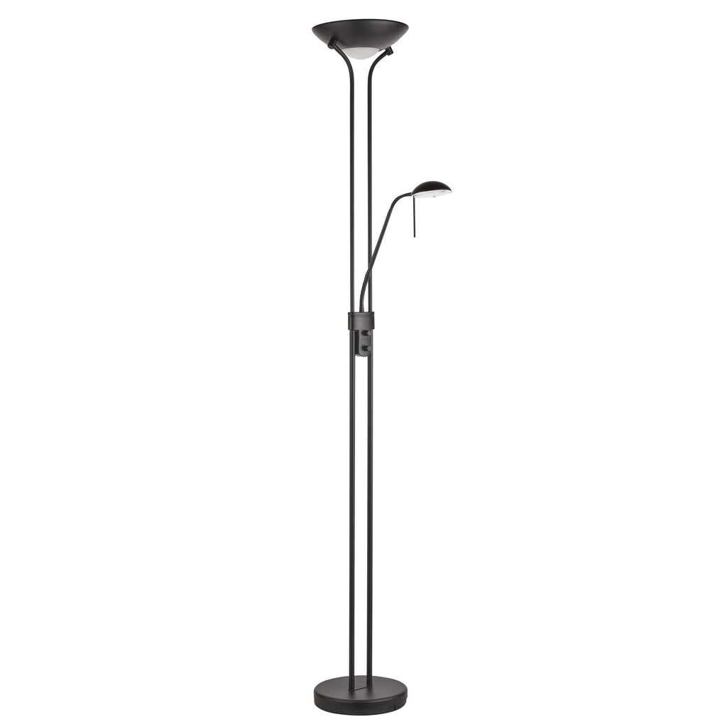 107738 Rome Mother & Child Task Floor Lamp Black & Opal