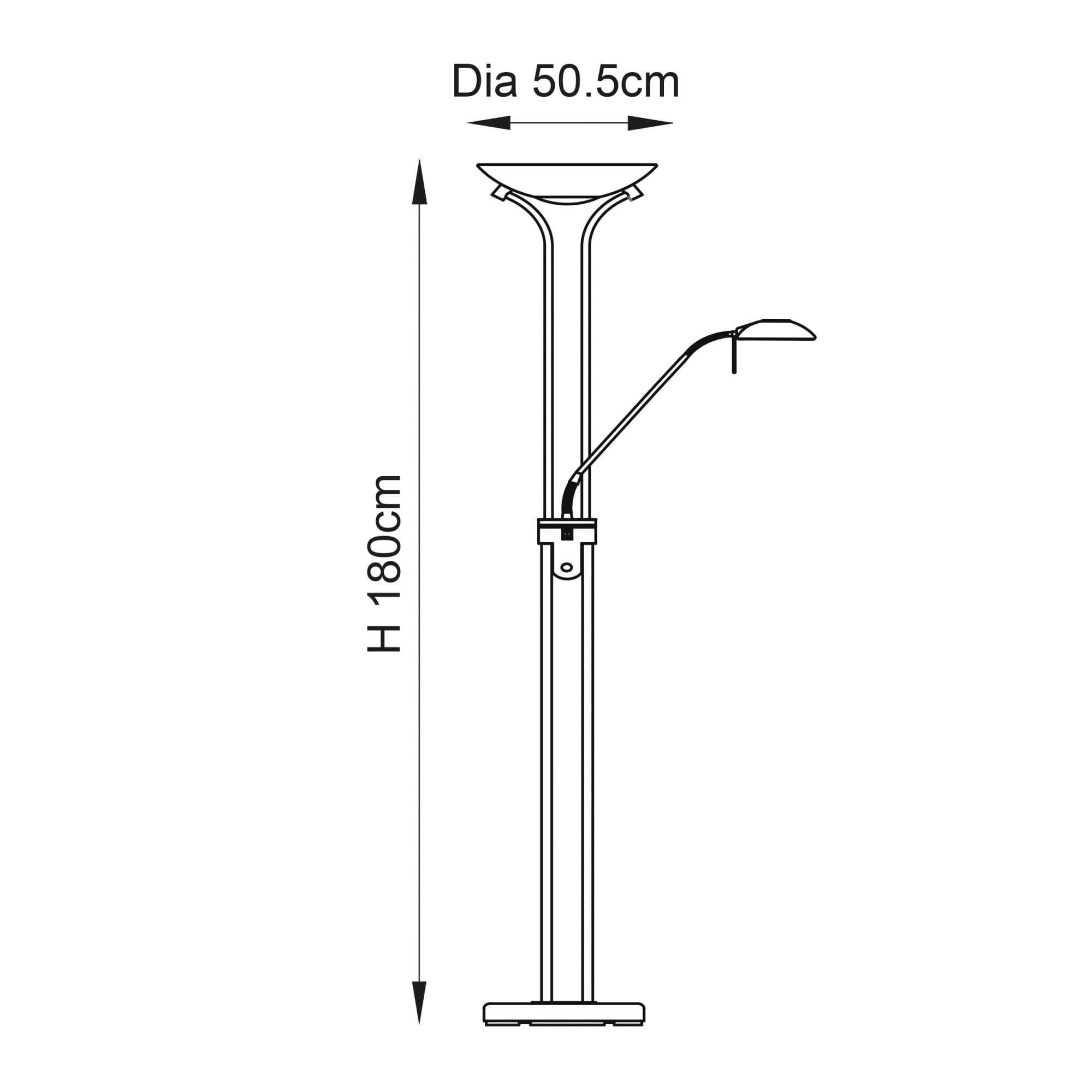 107738 Rome Mother & Child Task Floor Lamp Black & Opal