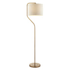108022 Clement Floor Lamp Aged Brass & Natural Shade