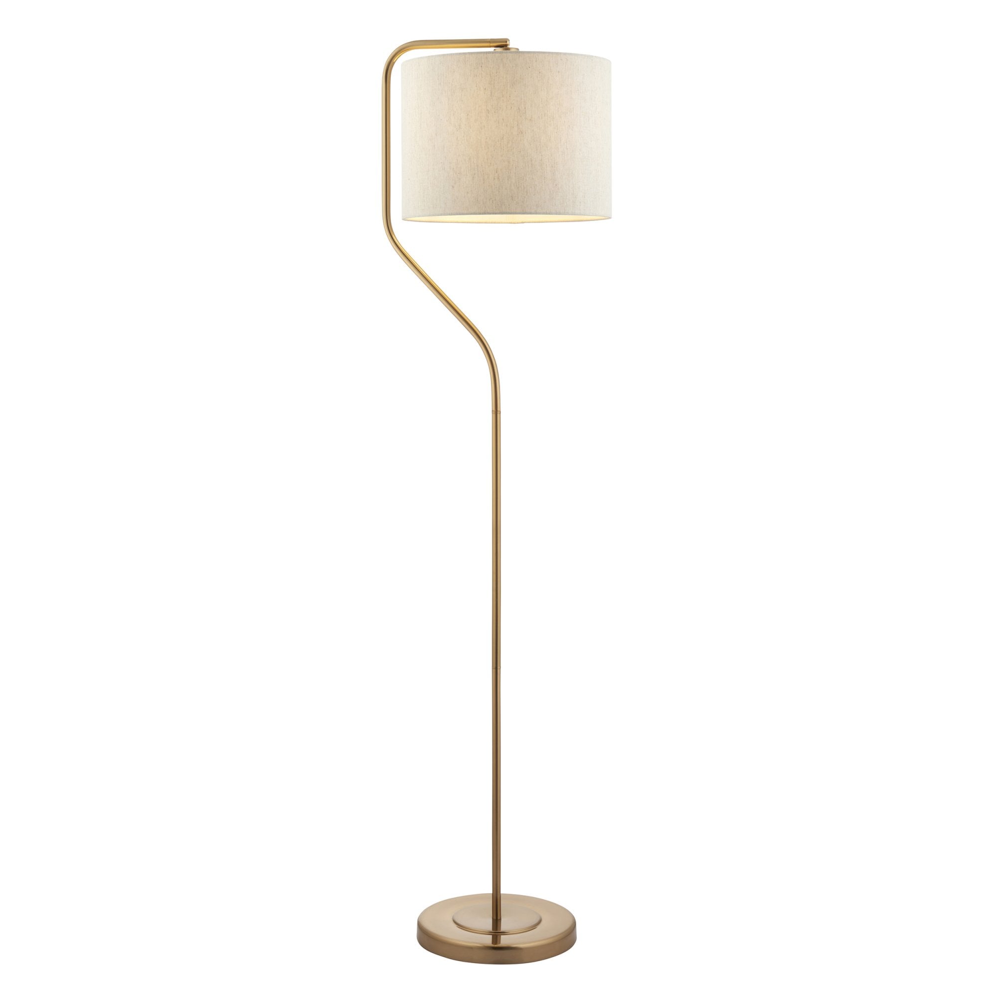 108022 Clement Floor Lamp Aged Brass & Natural Shade
