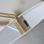108022 Clement Floor Lamp Aged Brass & Natural Shade