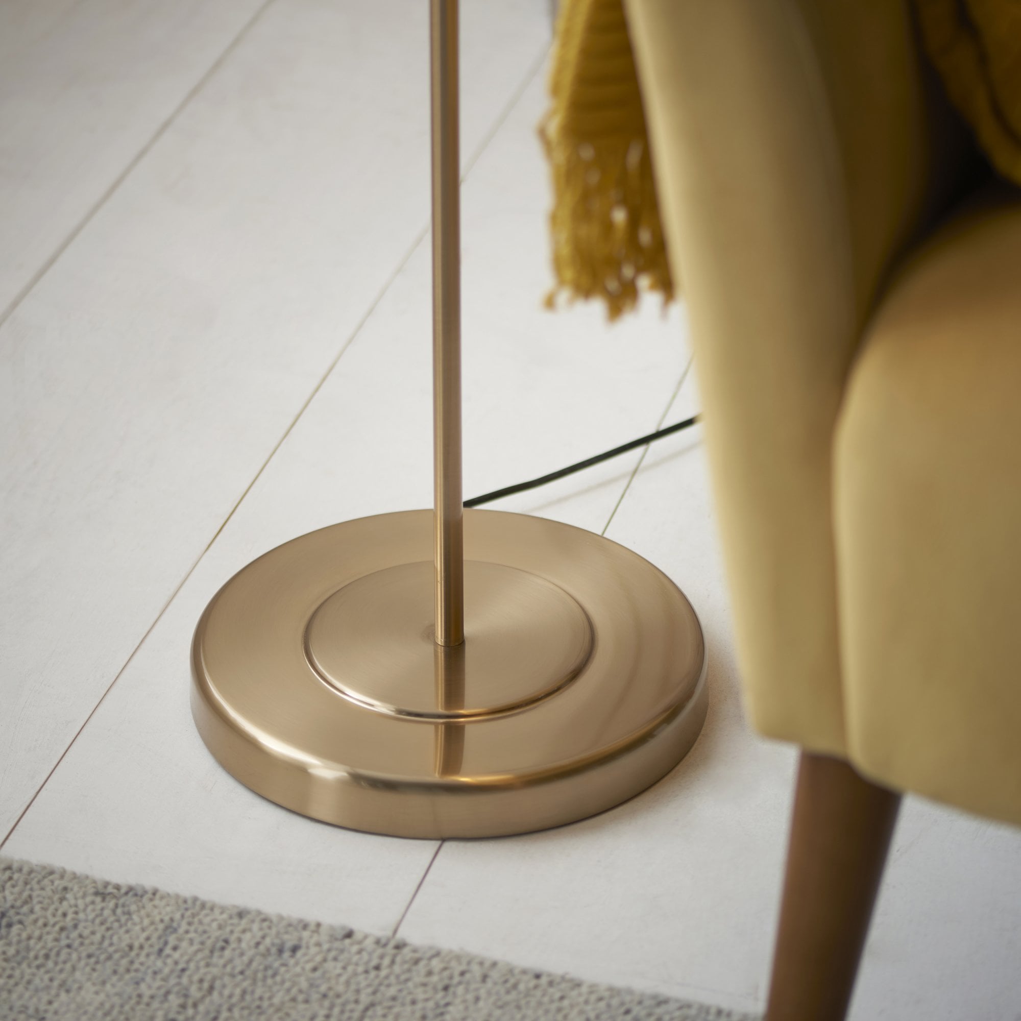 108022 Clement Floor Lamp Aged Brass & Natural Shade
