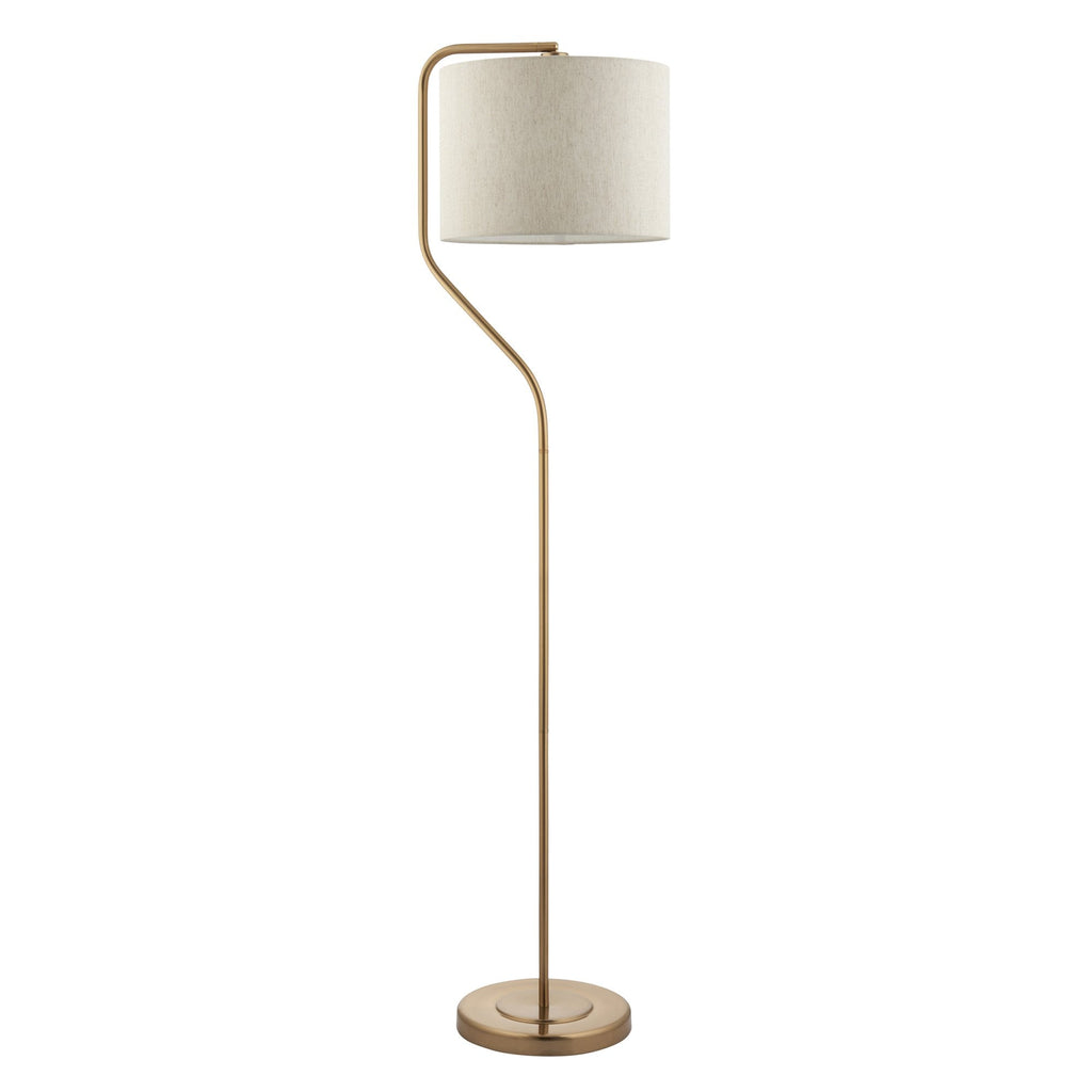 108022 Clement Floor Lamp Aged Brass & Natural Shade