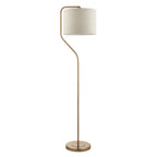 108022 Clement Floor Lamp Aged Brass & Natural Shade