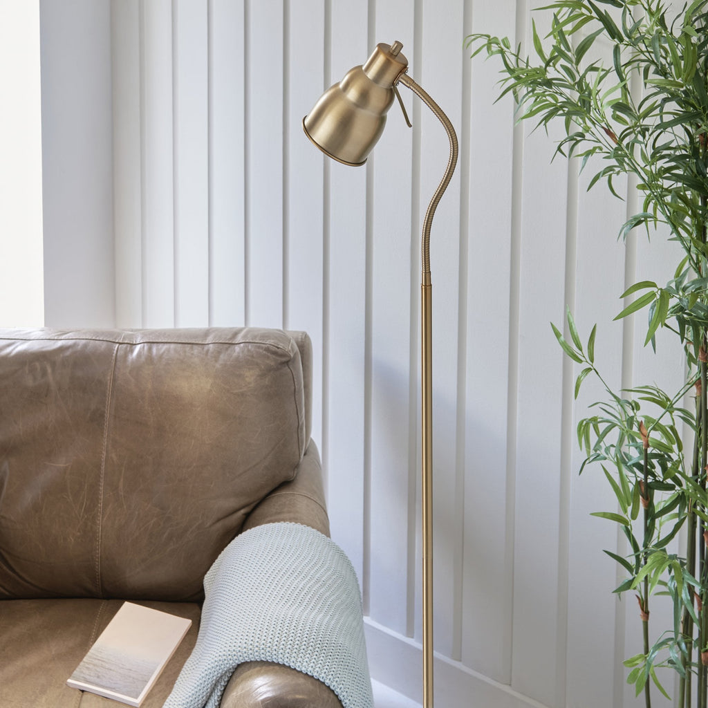 108126 Classic Flexi Reader Floor Lamp Aged Brass