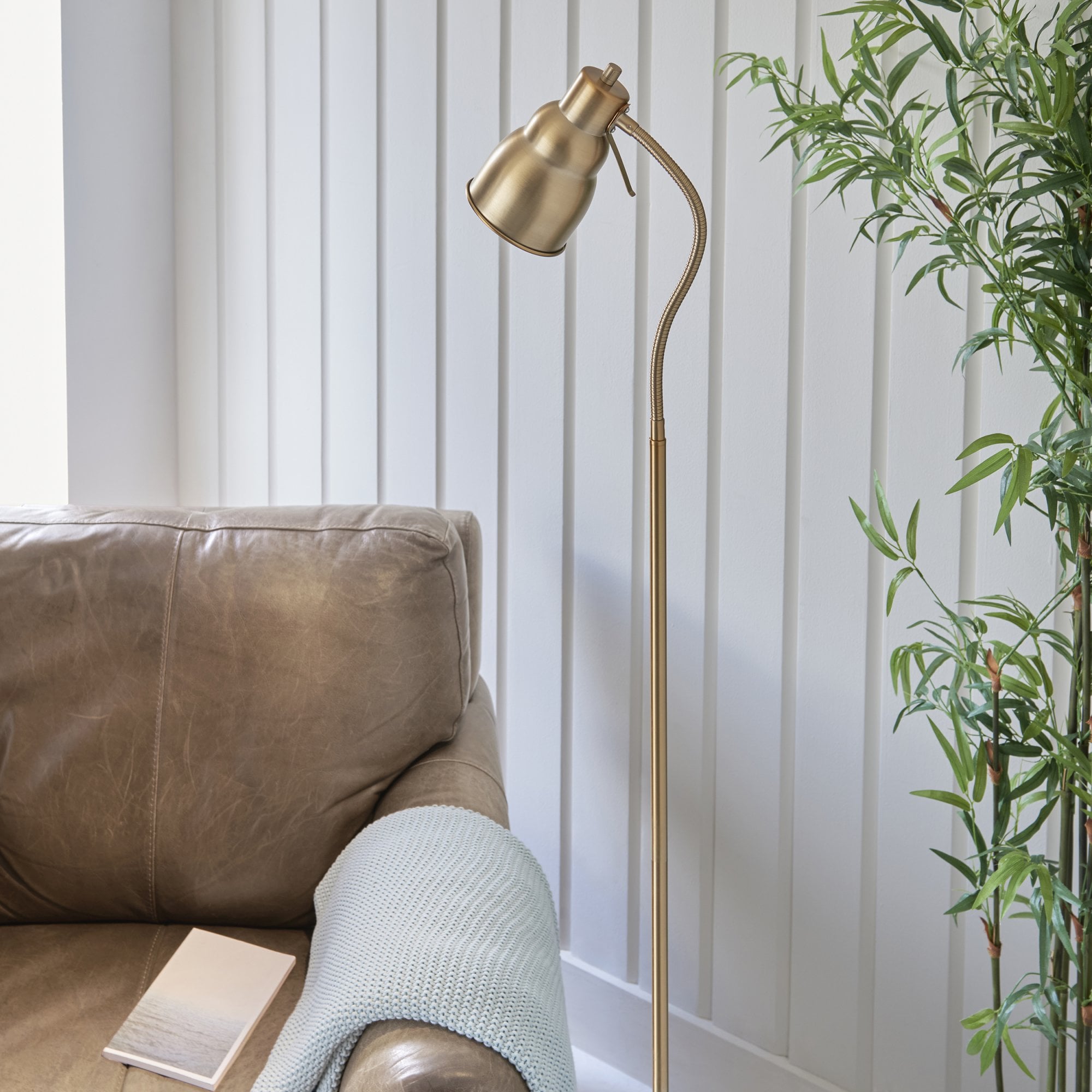 108126 Classic Flexi Reader Floor Lamp Aged Brass